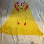 ASOS  Swim Yellow Loose Fit Tasseled Coverup 8 Boho Coconut Girl Festival Casual Photo 2