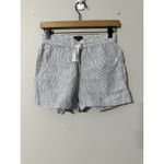 Quince 100% European Linen Drawstring Shorts Blue Pinstripe EUC Size XS Photo 2