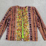 VTG Women Patchwork Embroidered Jacket L Orange Purple Floral Tribal Ethnic Boho Size L Photo 0