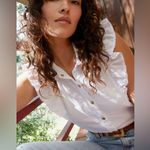 Nation Ltd Archer Ruffled Button Up Top sz Medium White EUC Photo 1