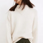 Madewell  Cream Mock Neck Knit Cozy Sweater Photo 0