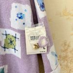 Vintage Susan Bristol purple dragon fly granny patchwork cardigan sweater L NWT Size L Photo 5