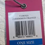 Vince Camuto  Persimmon Orange Abstract Print Sheer Scarf One Size Photo 5