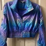 Eleven by Venus Williams Bomber Jacket in Shimmering Blue Iridescent size L Size L Photo 0