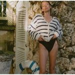 J.Crew  Black Ribbed High-Rise Cheeky Bikini Bottom NWT Size Small Photo 9