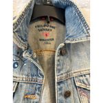 Hollister Y2K HCO Denim Jacket Follow The Sunset Graffiti LOVE Ladies Small Read Photo 4