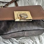 Michael Kors | Brown Tan Mini Bag Purse Gold Hardware Chain Saffiano Leather Photo 9