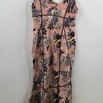 Cinq à Sept CINQ a SEPT Peach Pink Floral Print AINSLEY Tie Shoulder Fluted Silk Dress 4 Photo 7