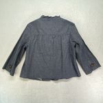 Charter Club Charter‎ Club Jacket Womens M Cotton Blue Button Front Ruffle trim Photo 7