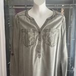 EXPRESS  Women's Utility Shirtdress Roll Tab Long Sleeves Faded Green Olive Sz XS Photo 0