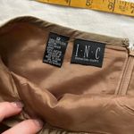 INC Gold beaded diamond silk maxi skirt full skirt stiff hem Size 12 Photo 1