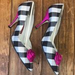 Andrea Pfister Couture rare vintage 90’s Black White Checkered Pump Heels Shoes Size 8 Photo 0