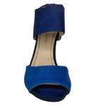 BCBGeneration  Idalaha Blue 2-Tone Colorblock Open Toe Heel Shoes Sz 8.5 Party Photo 3