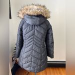 Laundry by Shelli Segal  Charcoal Puffer Coat with Faux Fur Hood Photo 3