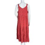 Joie  Dress Womens Medium Red Pink Tea Rose Bondi Tier Maxi Sundress Boho Peasant Photo 2