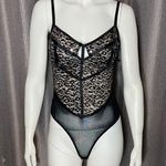 Haute Monde Black Mesh Cheetah Sequin Bodysuit Photo 0