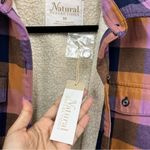 Natural Reflections NWT  M button down Flannel long sleeve Shirt shacket Sherpa Photo 3
