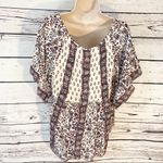Free People  Flutter Sleeve Aztec Boho Bohemian Babydoll Top Photo 3