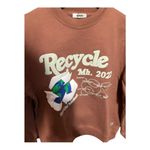 Madhappy  Recycle Earth Day Fleece Crewneck Sweatshirt XS NWT Chocolate Brown Photo 3