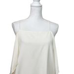 Theory  Womens Petteri Rosina Crepe Top White Cold Shoulder Size Small Photo 3