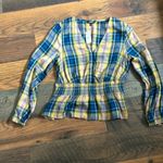EXPRESS  Plaid Faux Wrap Peplum Blouse Size Medium Photo 4