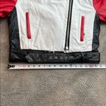 CHIA Colorblock Leather Moto Jacket Red White Black Belted Quilted Size M Size M Photo 13