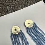 Sugarfix  Blue Beaded Fringe Dangle Pierced Earrings Signed Photo 7