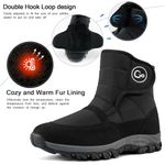 Women Winter Hiking Boots: Waterproof Fur Lined Anti Slip Outdoor Boots Black Size 11 Photo 5