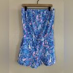 Lilly Pulitzer Jace Strapless Romper Boca Blue Sailabration size Large $138 Photo 6