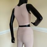 Gym Sport Set Two Pieces Set Tape Leggings Bustier Sport Bra Tape Bustier Yoga Pink Size XS Photo 7