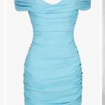 Heiress Beverly Hills Blue Corset Draped Dress Off Shoulder Women’s Size L Size L Photo 1