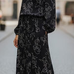 Kittenish New with tag  Elegant Black Dress with White Floral Pattern Photo 0