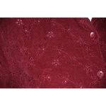 Lemon Grass Size M Burgundy Red Corduroy Floral Embroidered Button Front Shirt Size M Photo 2