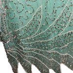 Vintage 90s Beaded Sequin Seagreen Fairycore Asymmetrical Hem Formal Festive Green Photo 5