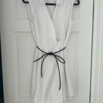 H&M White Mini Dress with Black Trim Photo 3