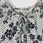 Free People One On One Date Floral Bodysuit XS White Polka Dot Bell Sleeve Photo 13