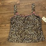 NWT Vintage Y2K Kathryn Leopard Camisole Top Tan Black Ivory Wet Pink Trim Small Multiple Photo 6