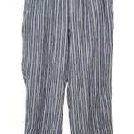 Briggs New York Briggs Blue Striped Linen Blend Pants Sz Large Preppy Blue Stripe Pants Photo 0