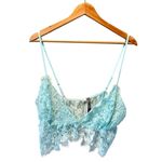 Anthropologie Ruffle Lace Eyelash Trim Bra In Sky Size XL NEW Photo 2
