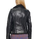 Mauritius Gila lamb leather faux sherpa lined motorcycle jacket size US 6 small Photo 1