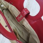 Valerie Stevens Beige Woven Red Faux-Leather Trim Handbag Women's Purse Photo 8