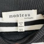 Monteau Los Angeles Striped Sleeveless Bodysuit XS Black White Ribbed Stretch Photo 1