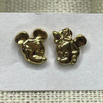 Disney Mickey Minnie Mouse Earrings Gold Plated Over Sterling Stud Earrings Photo 0