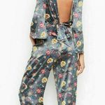Victoria's Secret Victoria’s Secret Luxe Floral Print Grey Open Back Jumpsuit Photo 1