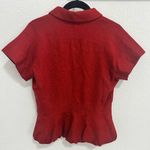 Piazza Sempione  Cashmere Short Sleeve Cardigan / Jacket Peplum Red Check IT 44 Photo 6