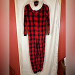 secret treasures  One Piece Hooded Lounge Wear Holiday Pajamas Red & Black Sz XS Photo 4