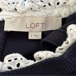 Loft Women's Eyelet Mixed Media Sweater Tank Forever Navy Photo 11