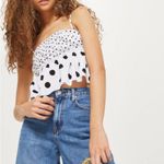 Topshop Polka Dot Cropped Tank Top White Black Size 4 Photo 2