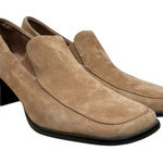 Lisa Says Gah Suede Leather Block Heeled Loafers Size 9 Photo 0