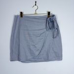 Aritzia Wilfred Parthenon Linen Mini Skirt Wrap Side Tie Gray Size 8 Photo 5